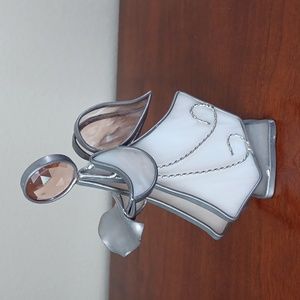 Vintage Leaded Glass Angel